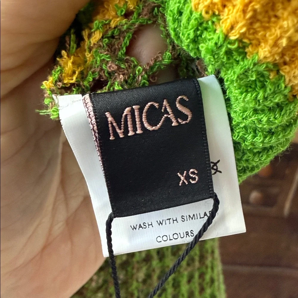 Micas Green Knit Dress with Yellow Accents - Picture 3 of 8